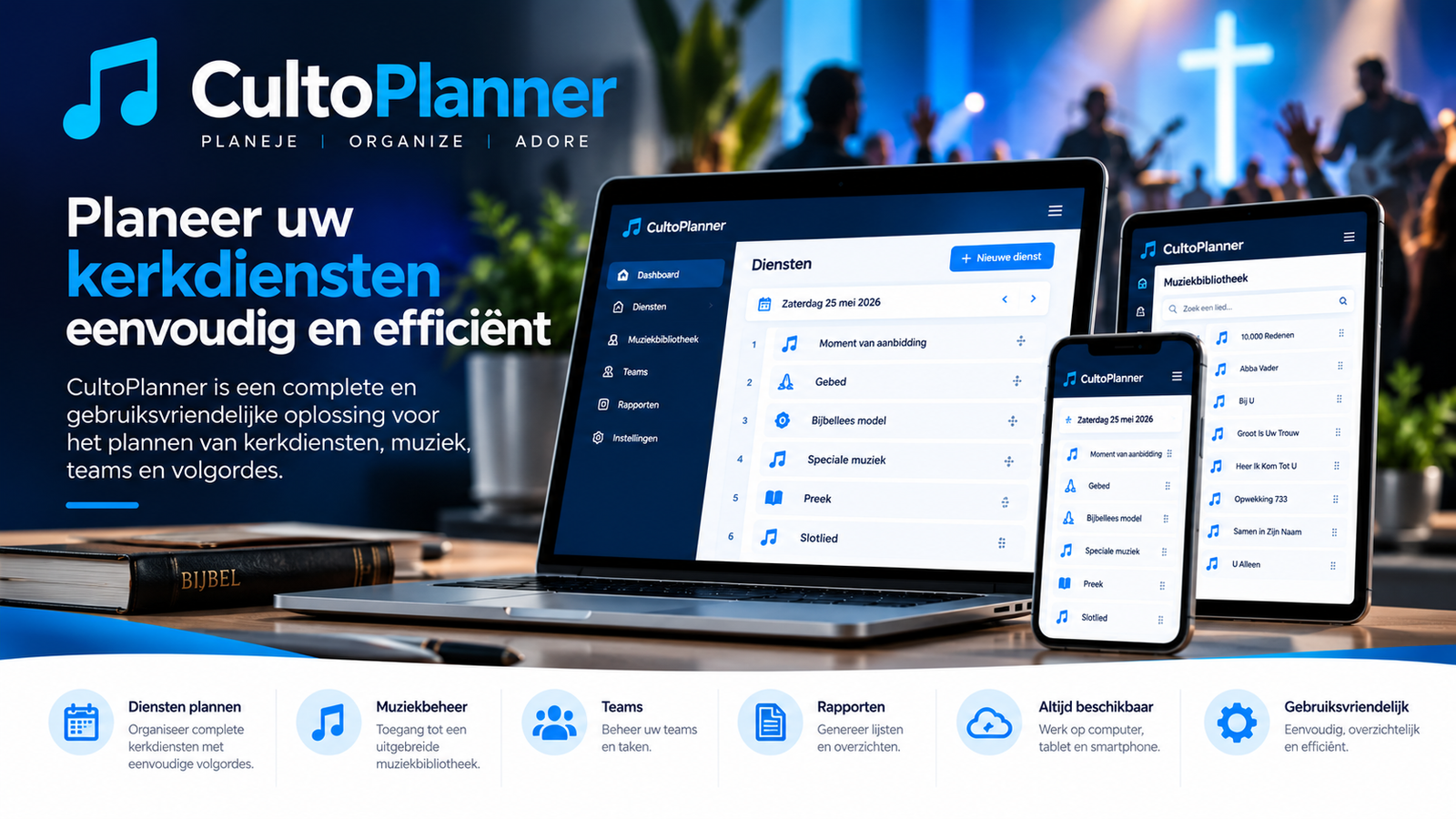Project CultoPlanner.com Organiseer kerkafdelingen